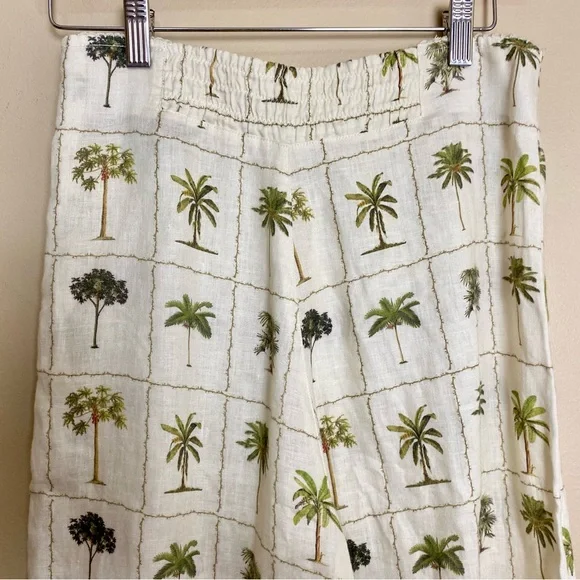 Agua Bendita Herbarium Linen Palm Print Pants - Picture 5 of 12